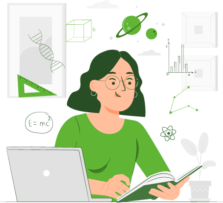 Ilustração de estudante engajada na metodologia educacional da UNIJORGE Pós Graduação On-line